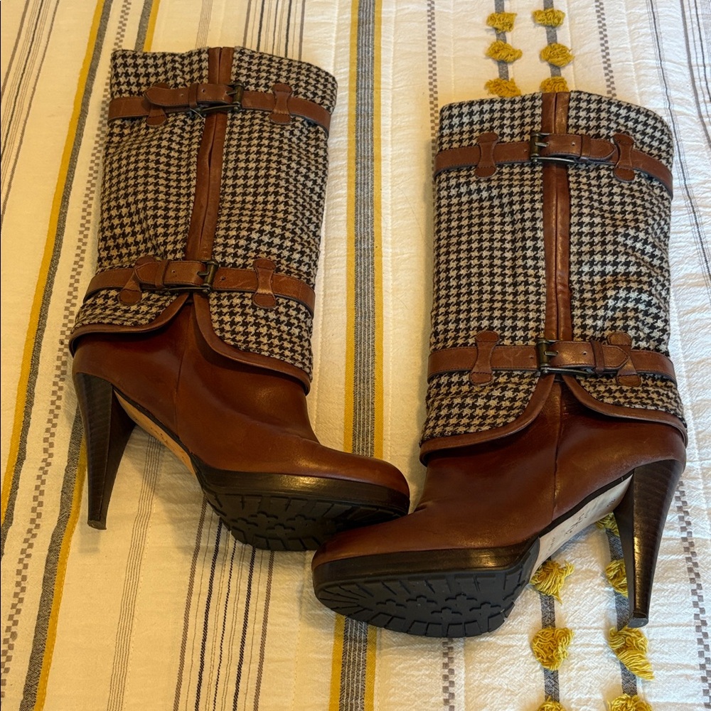 Cole Haan/Nike Air Brown and Black Heeled Boots